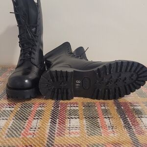 Black Lace-Up Combat Boots